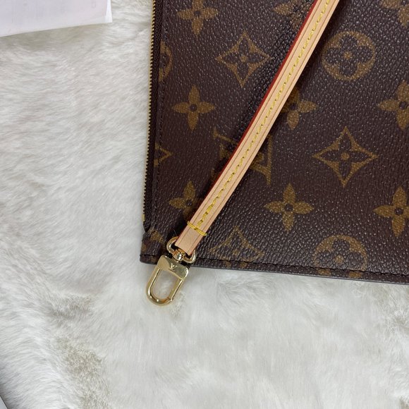Louis Vuitton NWT New Neverfull Wristlet Clutch Brown Monogram Canvas LV - Picture 7 of 11